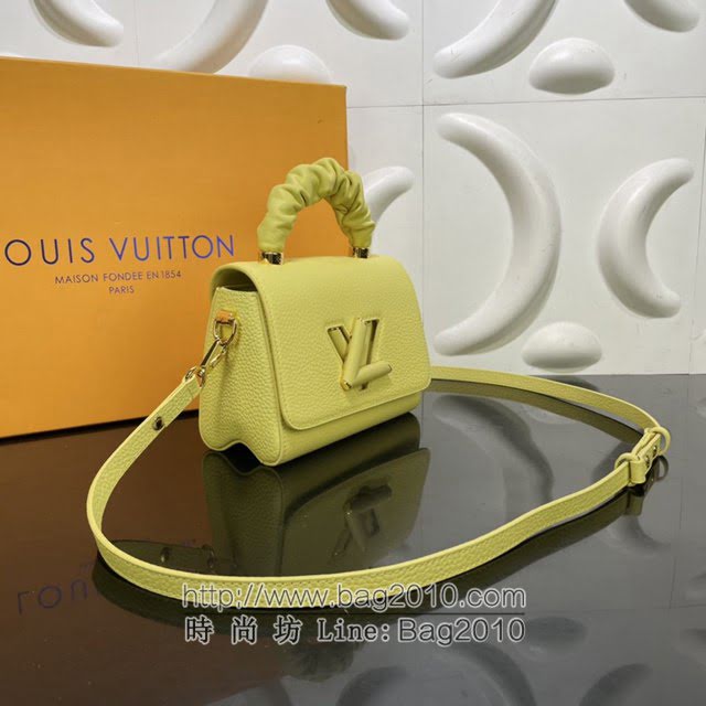 Louis Vuitton新款女包 M58571 路易威登Twist中号手袋 Taurillon皮革 小牛皮抽褶手柄 LV手提女包单肩斜挎包  ydh4221